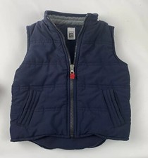 Carter's Baby Boy Blue Winter Puffy Vest Jacket Snap Front Size 24 Months