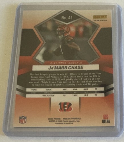 2022 Mosaic Reactive prizm Ja’Marr Chase color match bengals - Picture 2 of 2
