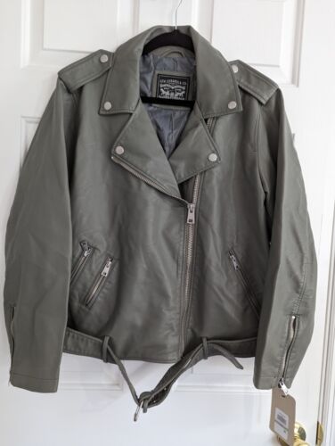 NWT Women's Levi's Plus Size Sage Faux Leather Belted Motorcycle Jacket, Size 1X - Picture 1 of 8