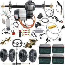 30'' Differential Rear Axle full kit 48v 1000w Electric Motor 6" Wheels Battery