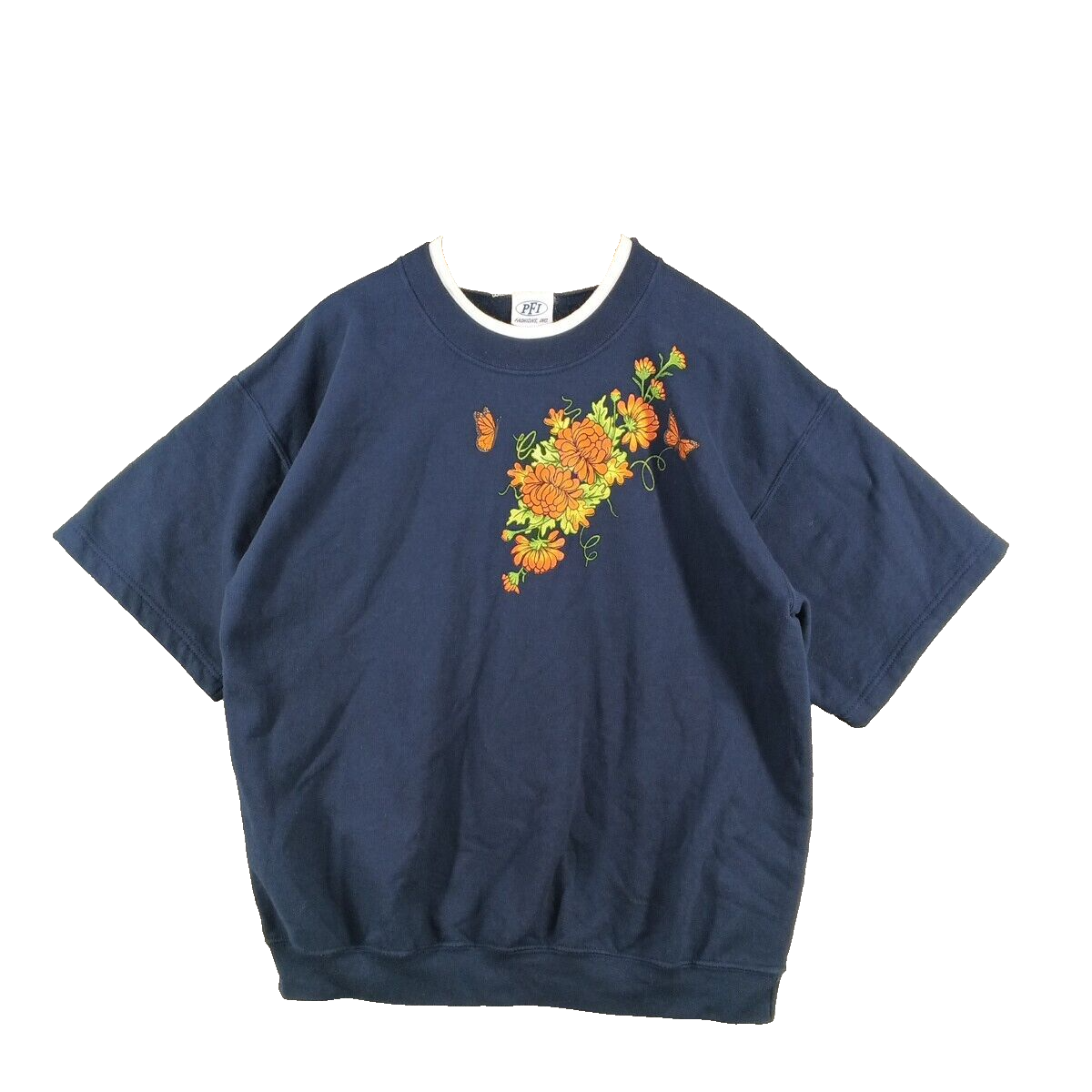 Vintage PFI Fashion Fleece Sweatshirt Floral Print LARGE(12-14 
