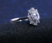 1.40Ct Oval Cut Moissanite Diamond Women's Engagement Ring 14K White Gold Plated
