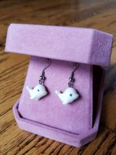 White Porpoise Dolphin Dangle Earrings/Jewelr...