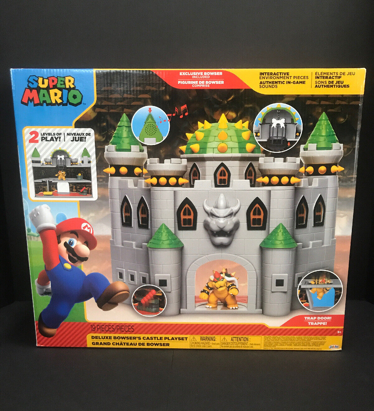 Super Mario Deluxe Bowser Purple Island Playset with Exclusive Bowser  Action Figure 