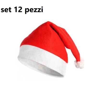 Cappello di Babbo Natale lungo - rosso e bianco con pompon