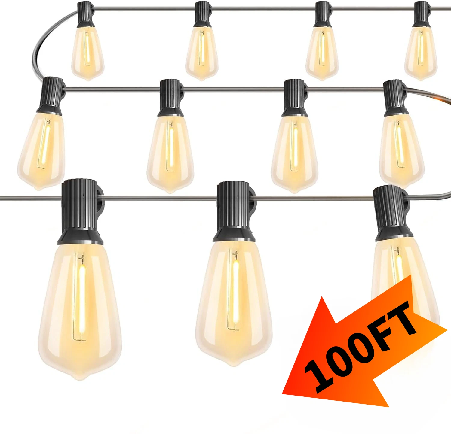String Lights - 100 Feet LED Outdoor String Lights - Shatterproof, Waterproof
Opens in a new window 