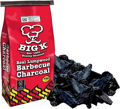 Big K Real Lumpwood Barbecue Charcoal 5kg BBQ Grill Open Fire Outdoor  Cooking UK
