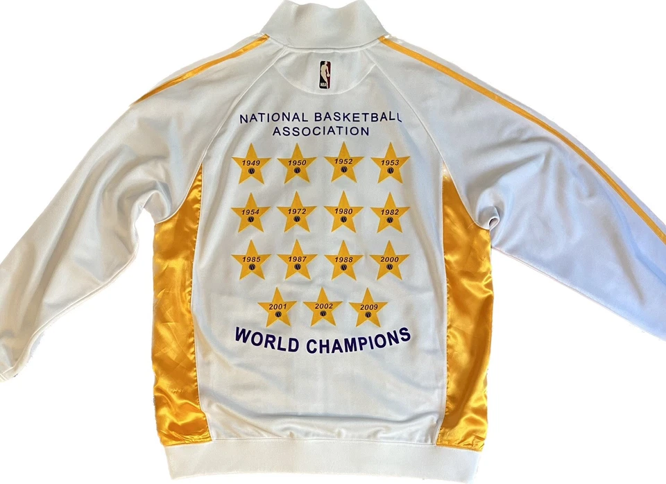 🔥 RARE! LA Lakers Adidas Jacket White 2009 Championship Size XL Kobe Bryant 🔥 - Image 2 of 4