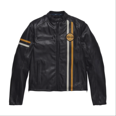 Indian Motorcycle Men's Cafe Leather Jacket Black 2833370 | eBay
