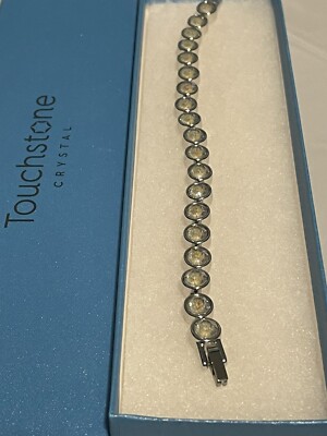 Touchstone Crystal NEW Swarovski Ice Bracelet in Glazed White Rhodium Stunning
