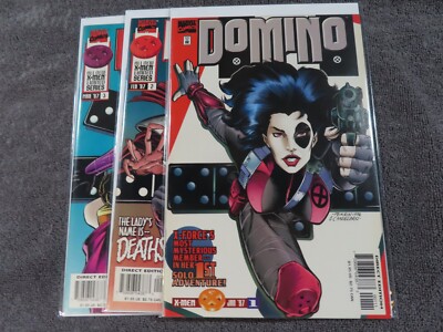 1997 MARVEL Comics DOMINO #1-3 Complete - 1st Solo Limited Series - VF/MT