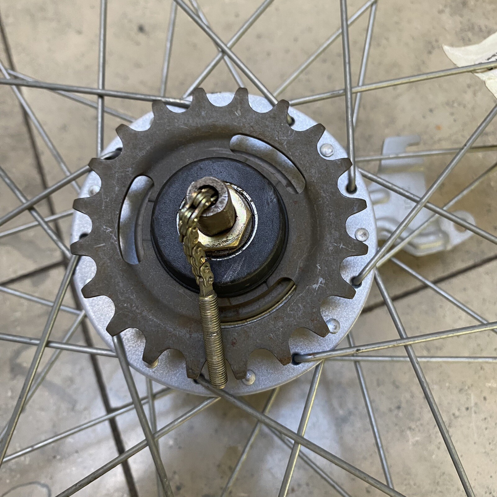 Vintage 36h 26 x 1 1/2 Wheelset Silver Hub Brake Internal Gears Tandem