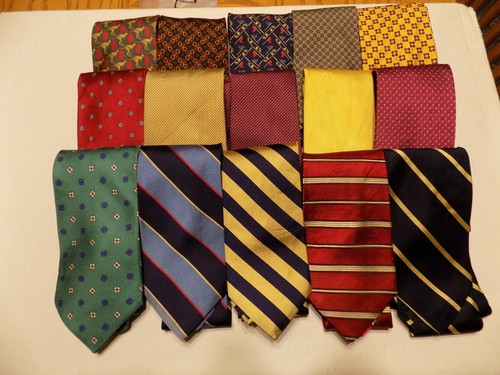 Lot of 15 BROOKS BROTHERS men's ties 100% Silk made in USA