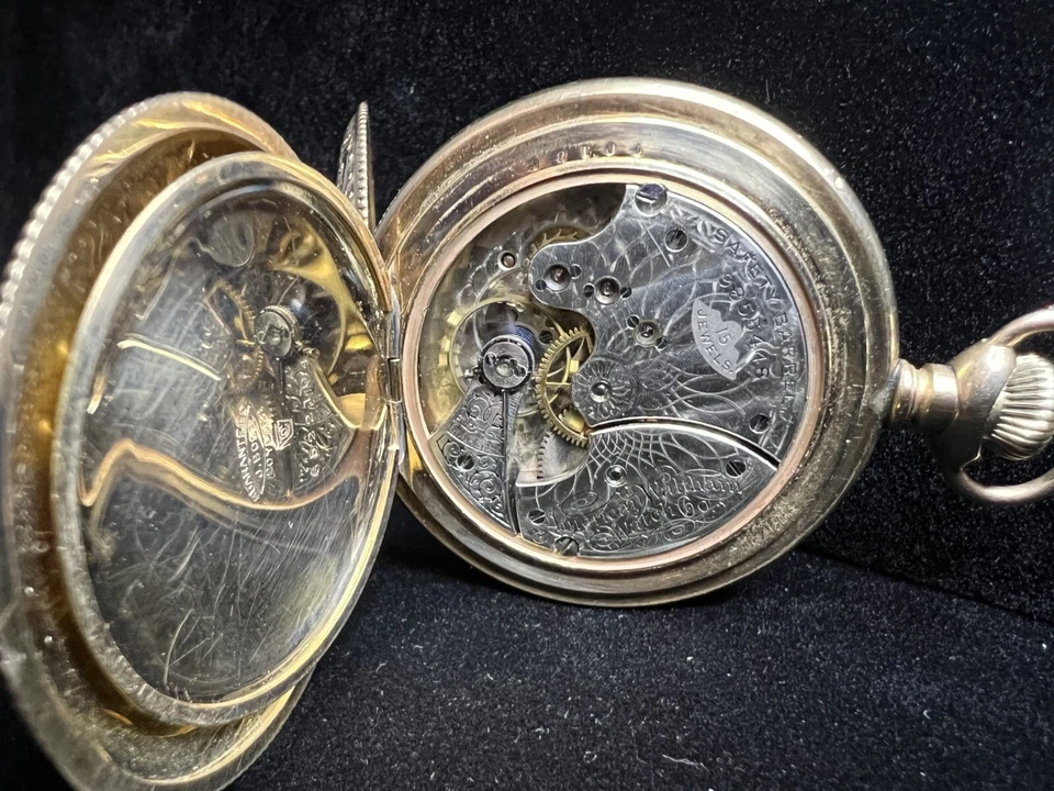 125 YEAR OLD WALTHAM "SEASIDE" 10k GOLD FILLED HUNTER CASE GREAT POCKET WATCH - Image 2 of 4