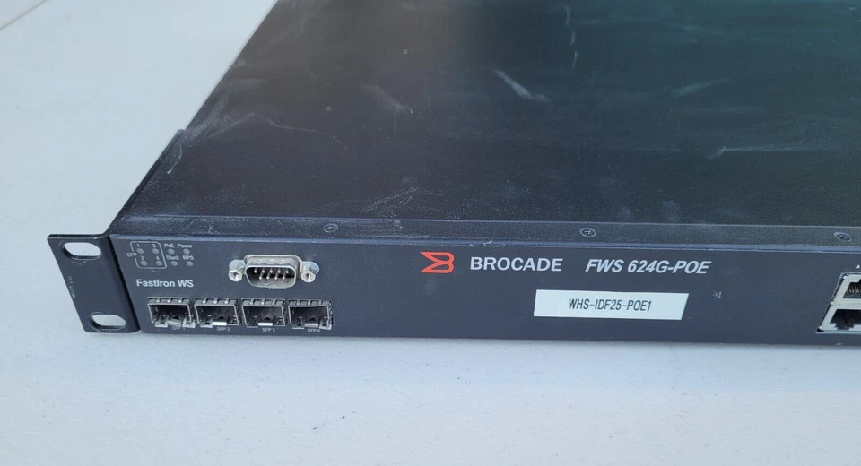 Brocade FWS624G-POE-EPREM Fastiron WS Intelligent Edge 24 Port Network Switch - Image 2 of 4