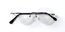YOJI 35-001838 20-411 SILVER NEW AUTHENTIC RIMLESS EYEGLASSES FRAME 54-18-145