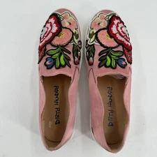 Dirty Laundry WOMENS Pink Floral Round Toe Slip On Casual Shoes Sneakers 6.5