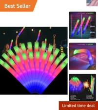 42 Pcs Glow Sticks Bulk- LED Foam Sticks in The Dark with 3 Modes Flashing Le...