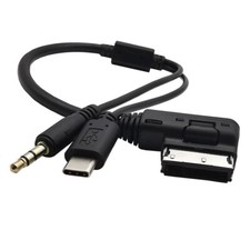 AMI MDI DC3.5mm Audio Type-c Auxiliary Cable For Volkswagen AUDI 2014 A4 A6 Q5