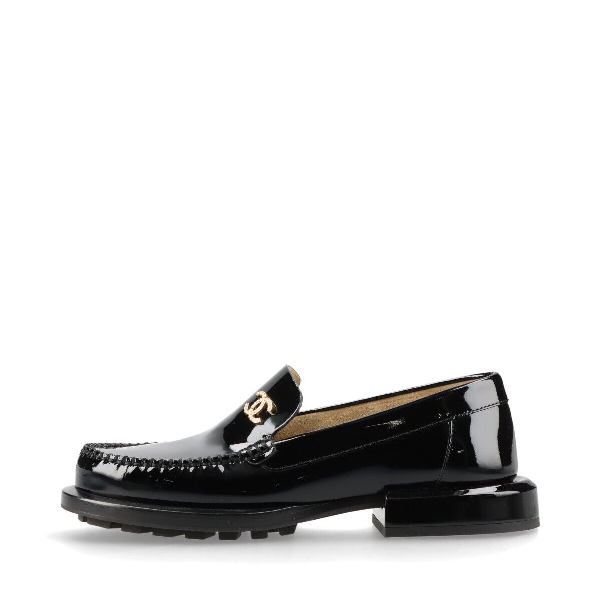 Chanel Coco Mark 22B Patent Leather Loafer 35C Ladies' Black Chanel Coco Mark 22B Patent Leather Loafer 35C Ladies' Black