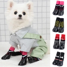 4pcs/set Waterproof Pet Shoes Small Cat Dog Anti-slip Rain Snow Boots Footwear