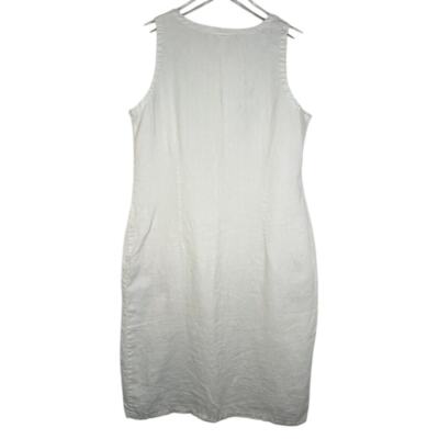 Kiko Women's Linen Square Neck Sleeveless Sheath Dress M/L White Casual Beach | eBay Kiko Women's Linen Square Neck Sleeveless Sheath Dress M/L White Casual Beach | eBay
