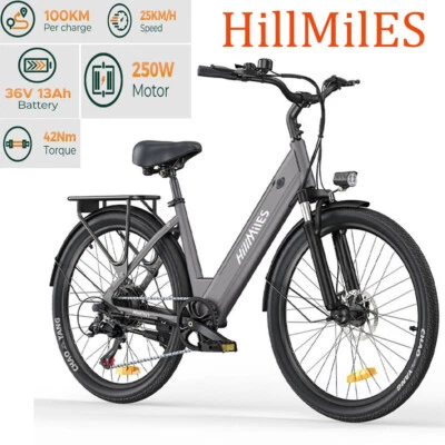 HILLMILES 26 Zoll E-Bike Elektrofahrrad 250W Elektrisches Fahrrad Citybike Pedelec Fahrrad