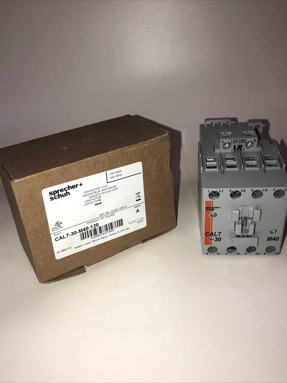 Sprecher + Schuh Contactor CAL7-30-M40-120 New & Free Shipping