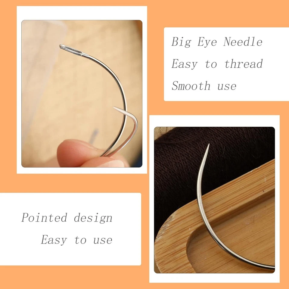 120 PIEZAS Agujas Curvas Agujas de Coser Curvas Aguja de Tejer para Alfombra Cuero Foto 3 de 4
