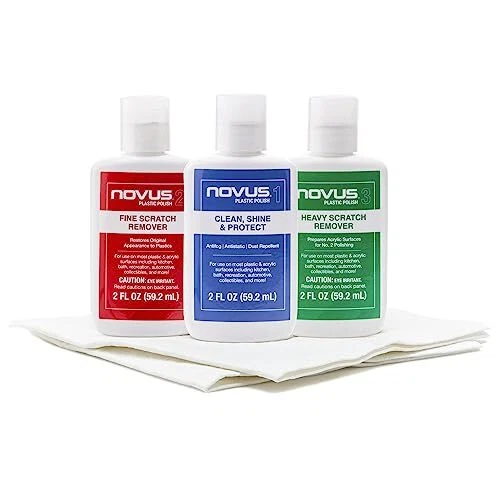 NOVUS PK1-2 Plastic Clean and Shine, Fine Scratch Remover and Heavy-scratch
