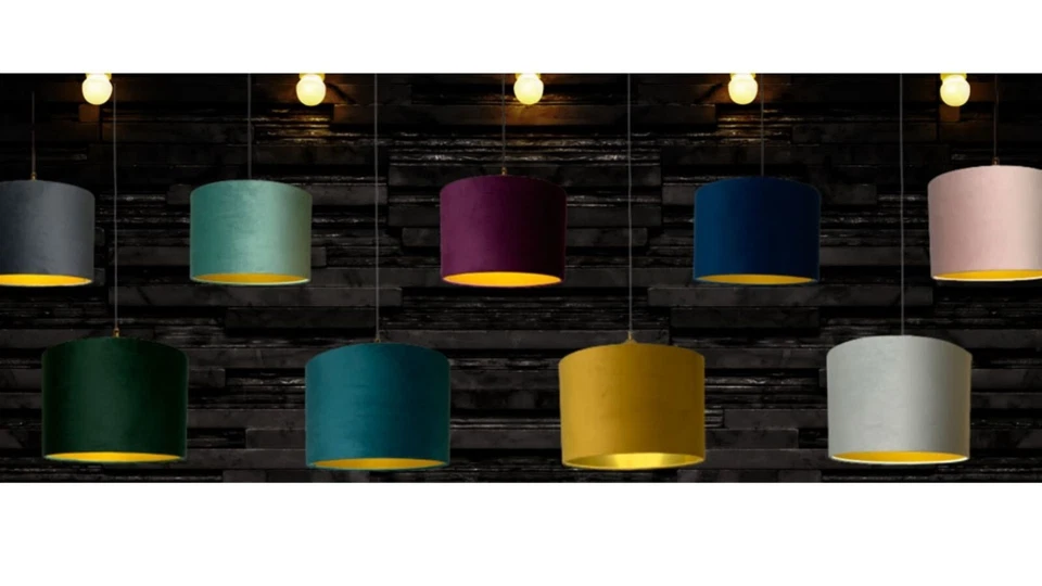 Paralume nuovo per sospensione soffitto, tavolo, pavimento con fodera oro spazzolato - Immagine 4 di 4