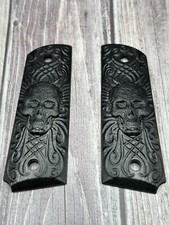 1911 Grips Government/ Full Size custom Design Skull Black Polymer