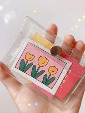 Glitter Card Holder Transparent Small Wallet Card Holder Small Purse Coin Purse