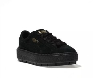 black trace suede platform trainers