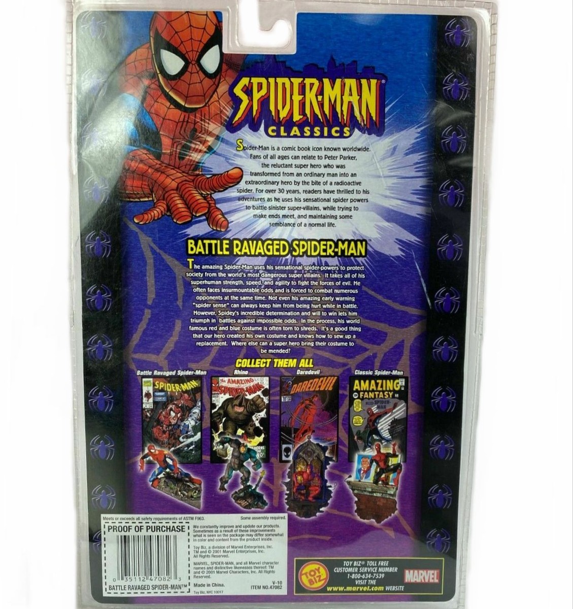 Spiderman Battle Ravaged Spider-man Classic & Comic Series II New