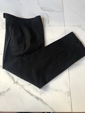 St. John Sport By Marie Gray Cotton Blend Flat Front Solid Black Pants 2 25x28 