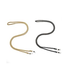Stainless Steel Eyeglasses Chain Set, Unisex Metal Eyewear Chain, 2 Pcs Sungl...