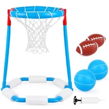 Pool Basketball Hoop Toys Game, Floating Pool Toys Floating Basketball Hoop S...