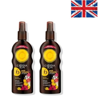 Feuchtigkeitsspendendes CABANA Bräunungsöl Spray - 200 ml | Tyrosin verbessert für Langlebigkeit