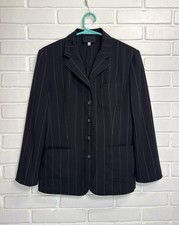Vintage 00s Dolce & Gabbana Women Black Pinstripe Blazer Jacket Size IT 44 L