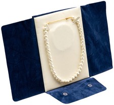 Large Velvet Travel Jewelry Organizer Pearl Necklace Storage Carrying Case Je