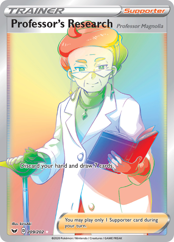PROFESSOR'S RESEARCH (PROFESSOR MAGNOLIA) 209/202 SWORD & SHIELD POKEMON NM/M