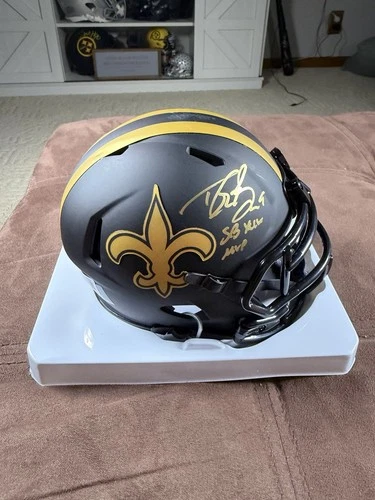 Drew Brees Signed New Orleans Saints Eclipse Mini Speed Helmet SB XLIV MVP BAS