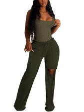 Nimsruc Two Piece Outfits For Women Casual Sleeveless Sweat Suits Comfy Jogge...