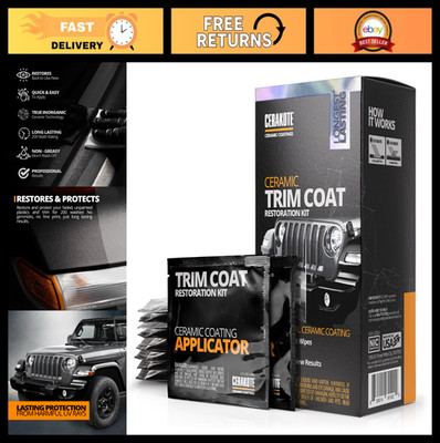 Ceramic Trim Coat Kit - Quick Plastic Restorer, Lasts 200+ Washes, Durable Coati