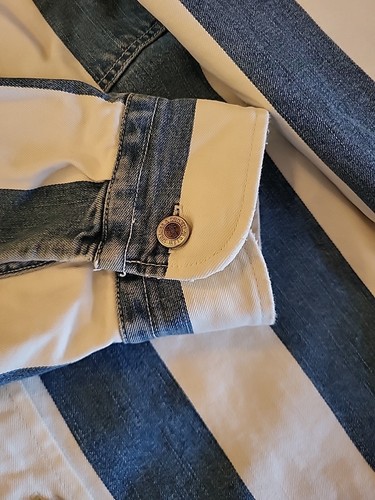 Vintage Levi's Silver Tab Signature Indigo Stripe Denim Shirt Mens Sz XL Western - Picture 6 of 24