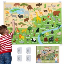 BONNYCO Lavagna di Feltro con 116 Figure di Animali della Giungla Giochi