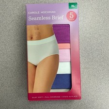 NEW Carole Hochman Women's XL Seamless Brief 5-Pack Silky Full Coverage G1530