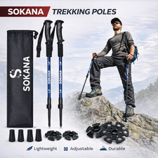 1Pair Telescopic Walking Hiking Trekking Poles Sticks 3-Section Antishock Unisex