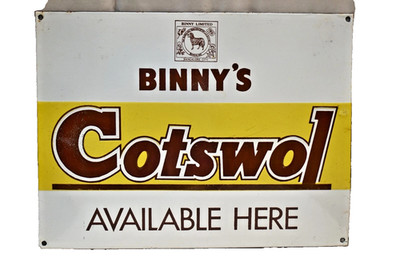 Vintage Binny S Cotswol Porzellan Emaille Schild Brett 40.6x30.5cm Bangalore